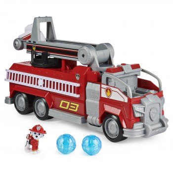 PAW Patrol De Film - Marshall Transformerende Brandweerwagen met uitschuifbare ladder - licht en geluid en verzamelfiguur