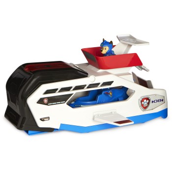 PAW Patrol Aqua Pups - Walvis Patroller-teamvoertuig met Chase-actiefiguur speelgoedauto en voertuigwerper