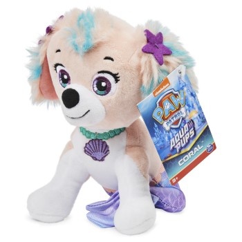 PAW Patrol Aqua Pups, Dierenknuffel van 20 cm, stijlen kunnen variëren