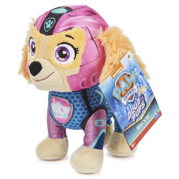 PAW Patrol Aqua Pups, Dierenknuffel van 20 cm, stijlen kunnen variëren